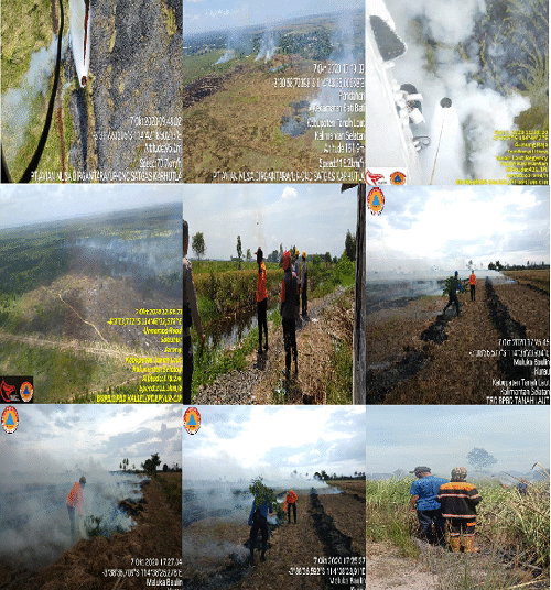 Api Mulai Membakar Lahan Kosong di Batibati, TRC BPBD Tanahlaut Turun ke Lokasi